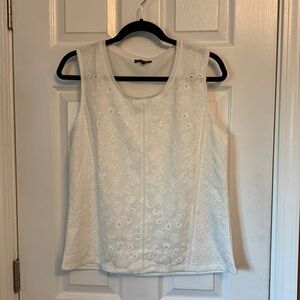 Leo and Ugo white lacy front tank top style shirt